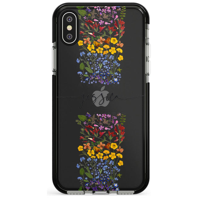 Custom Wildflower Stripe Pink Fade Impact Phone Case for iPhone X XS Max XR