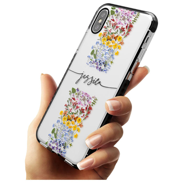 Custom Wildflower Stripe Pink Fade Impact Phone Case for iPhone X XS Max XR