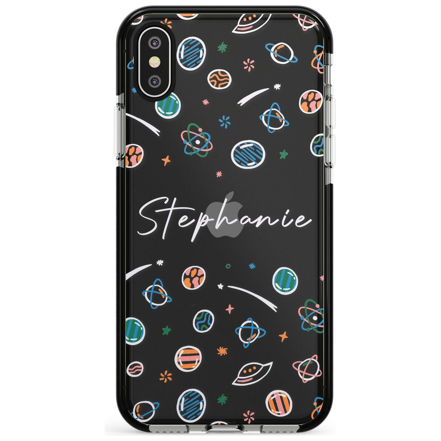Customisable Space Pattern (Clear) Pink Fade Impact Phone Case for iPhone X XS Max XR