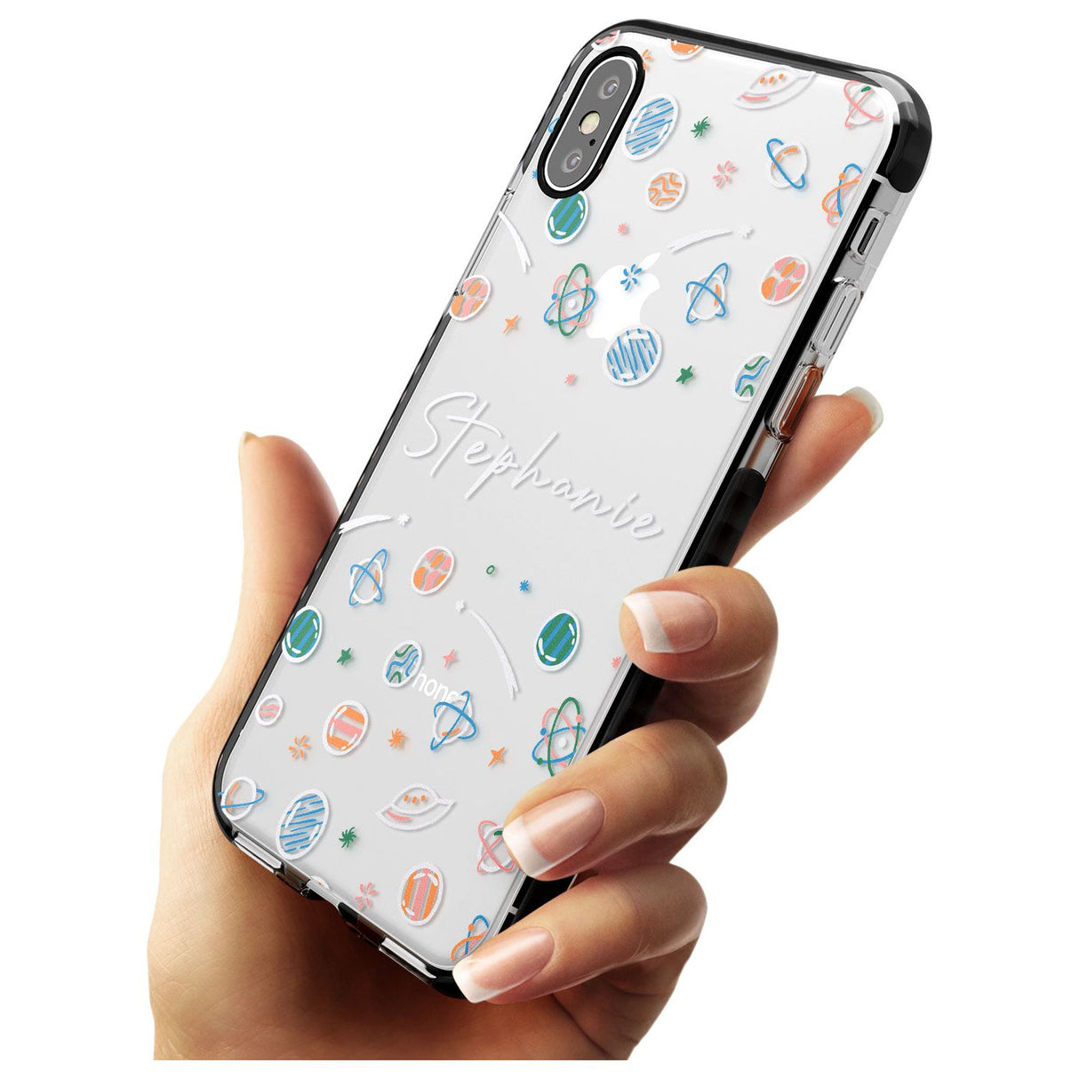 Customisable Space Pattern (Clear) Pink Fade Impact Phone Case for iPhone X XS Max XR