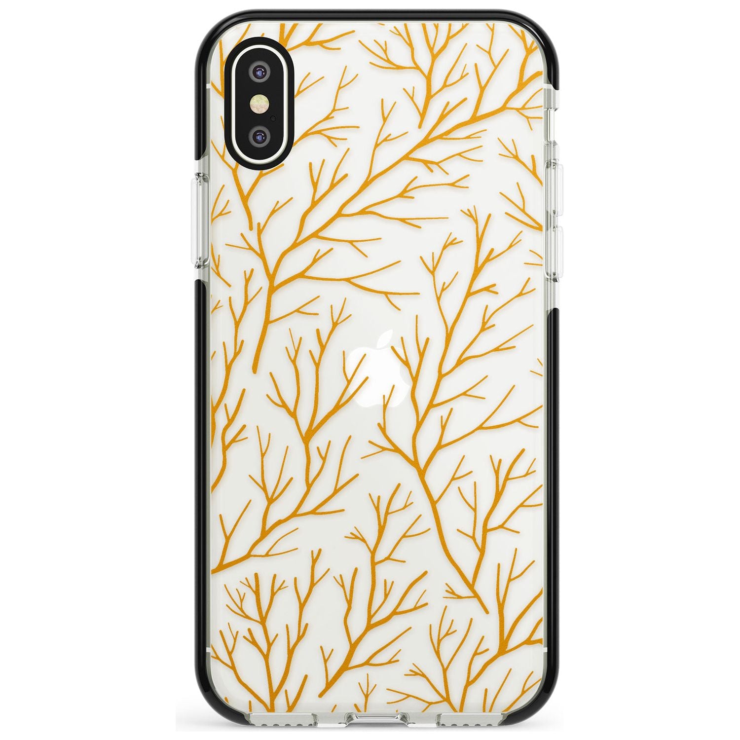 Personalised Bramble Branches Pattern Black Impact Phone Case for iPhone X XS Max XR