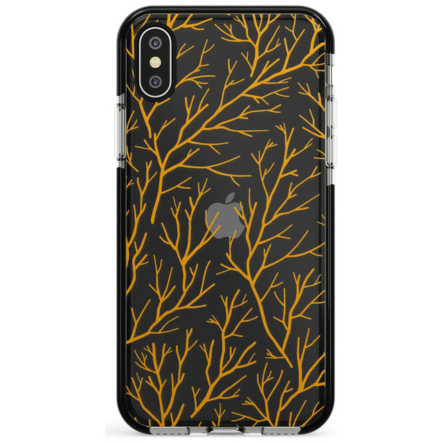 Personalised Bramble Branches Pattern Black Impact Phone Case for iPhone X XS Max XR