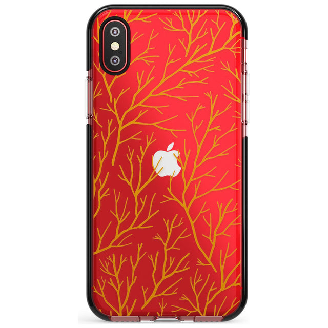 Personalised Bramble Branches Pattern Black Impact Phone Case for iPhone X XS Max XR