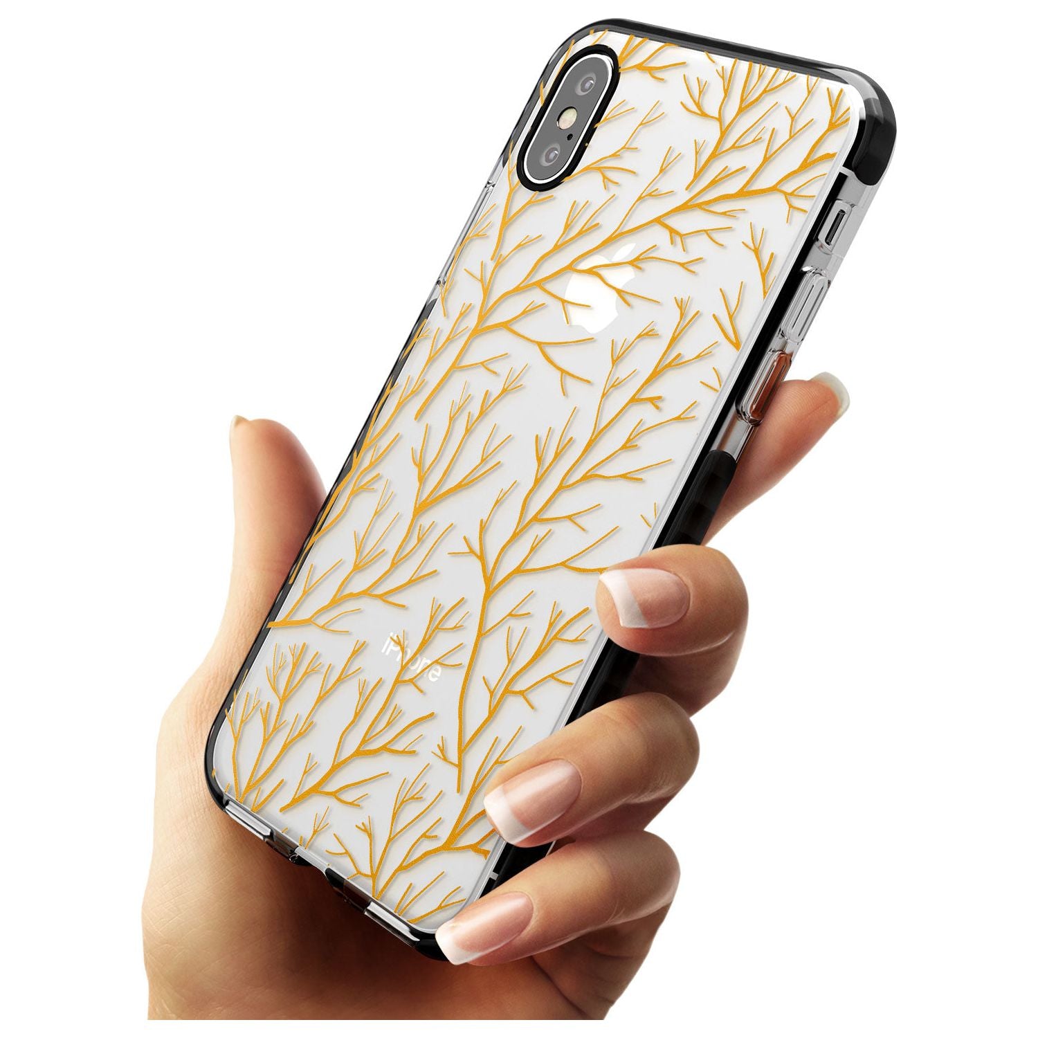 Personalised Bramble Branches Pattern Black Impact Phone Case for iPhone X XS Max XR