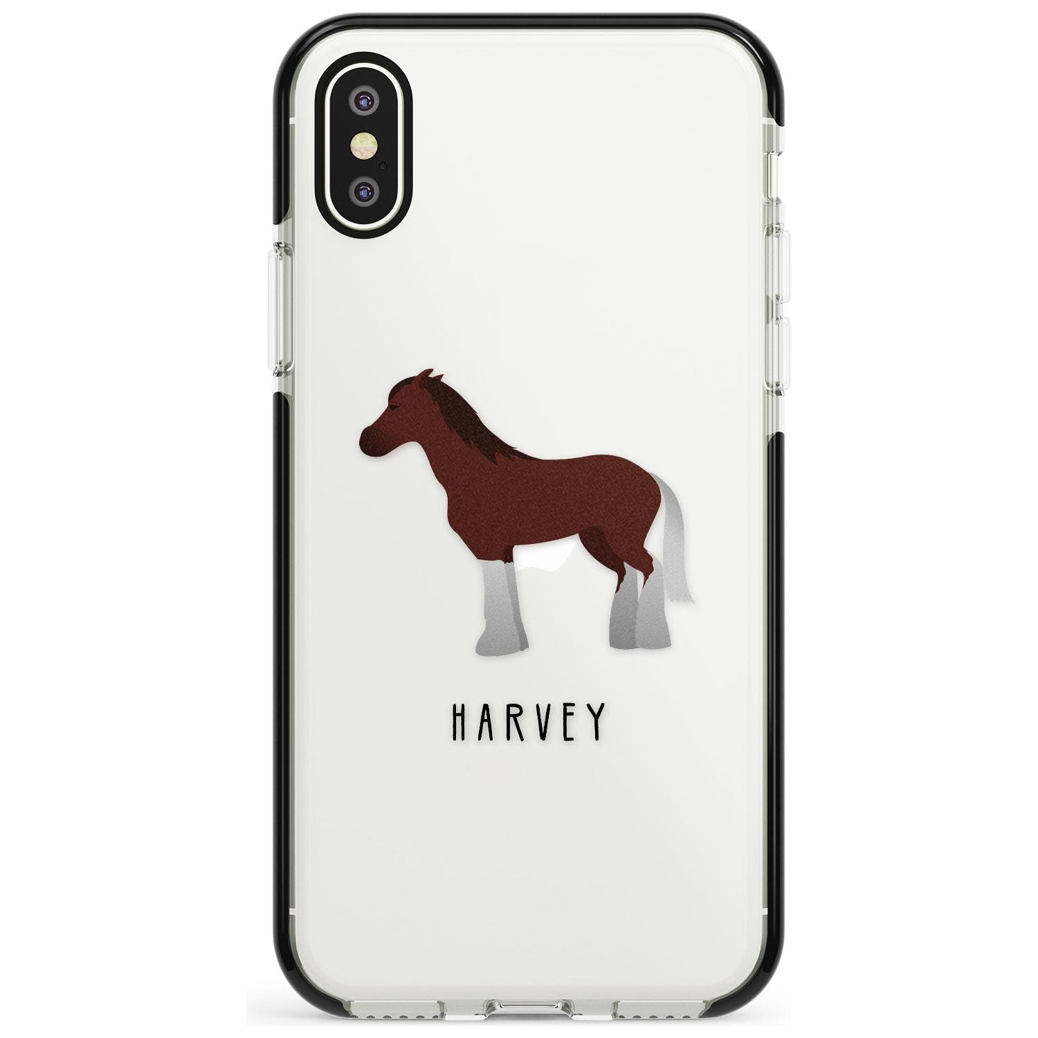 Personalised Brown Horse Black Impact Phone Case for iPhone X XS Max XR