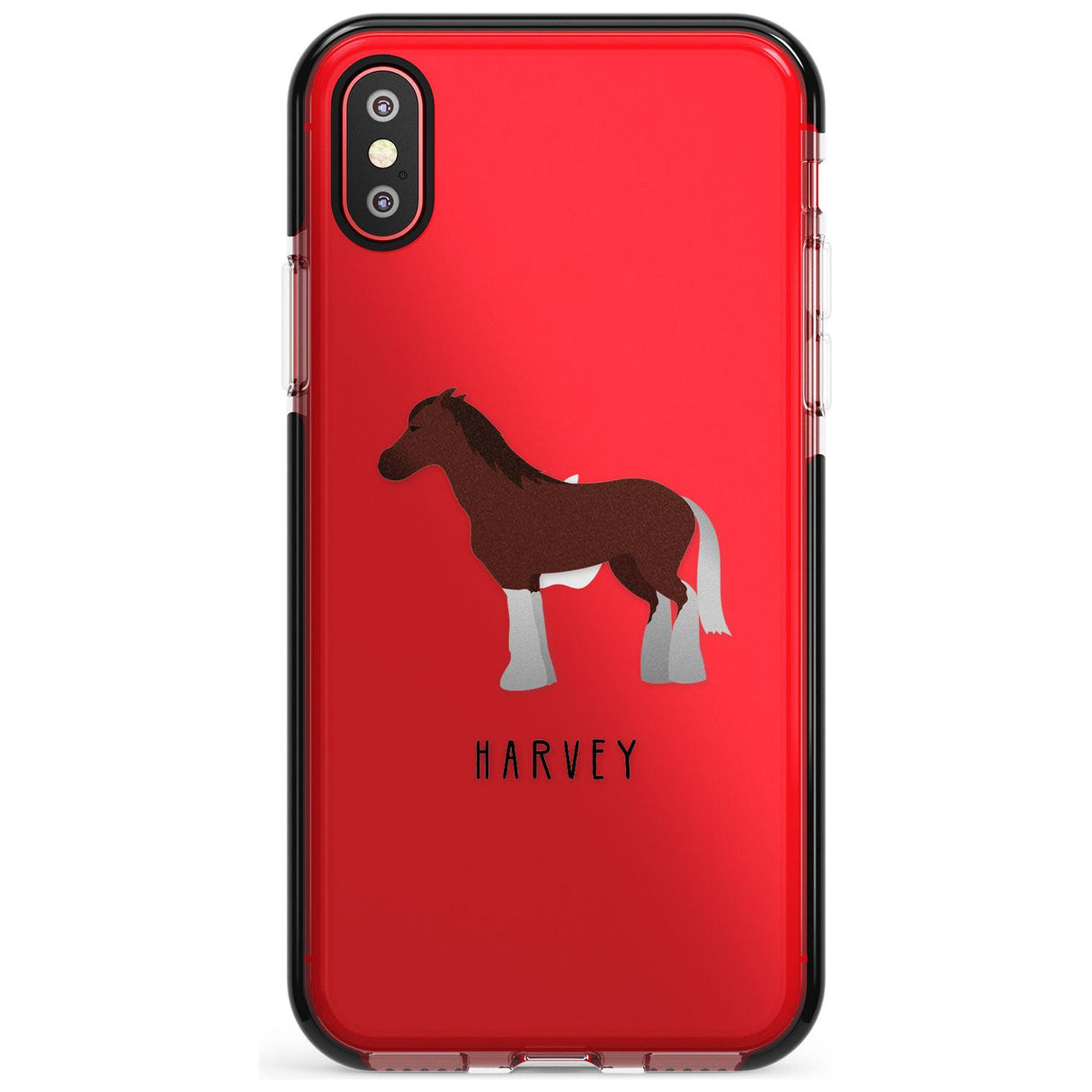 Personalised Brown Horse Black Impact Phone Case for iPhone X XS Max XR