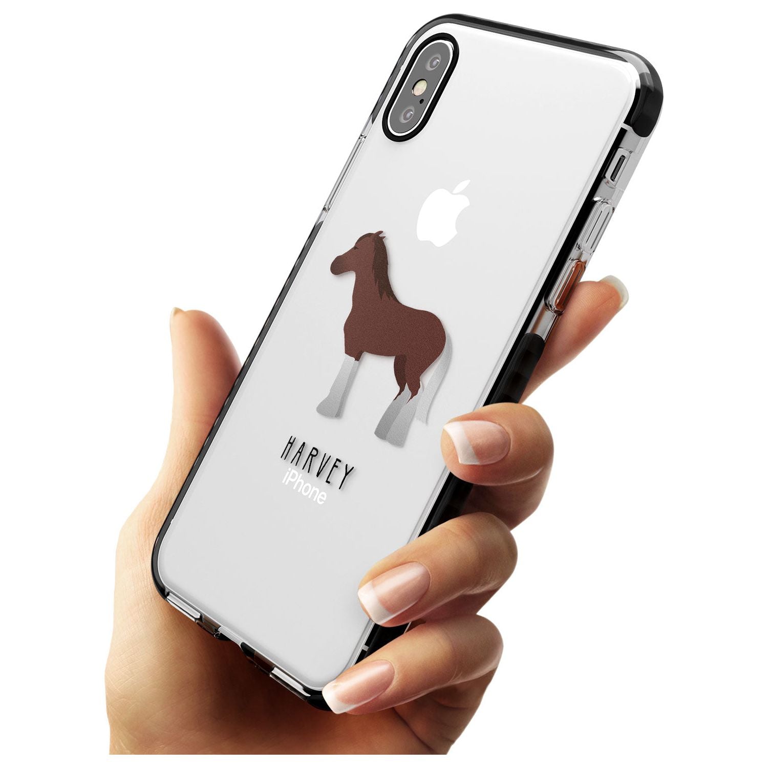 Personalised Brown Horse Black Impact Phone Case for iPhone X XS Max XR