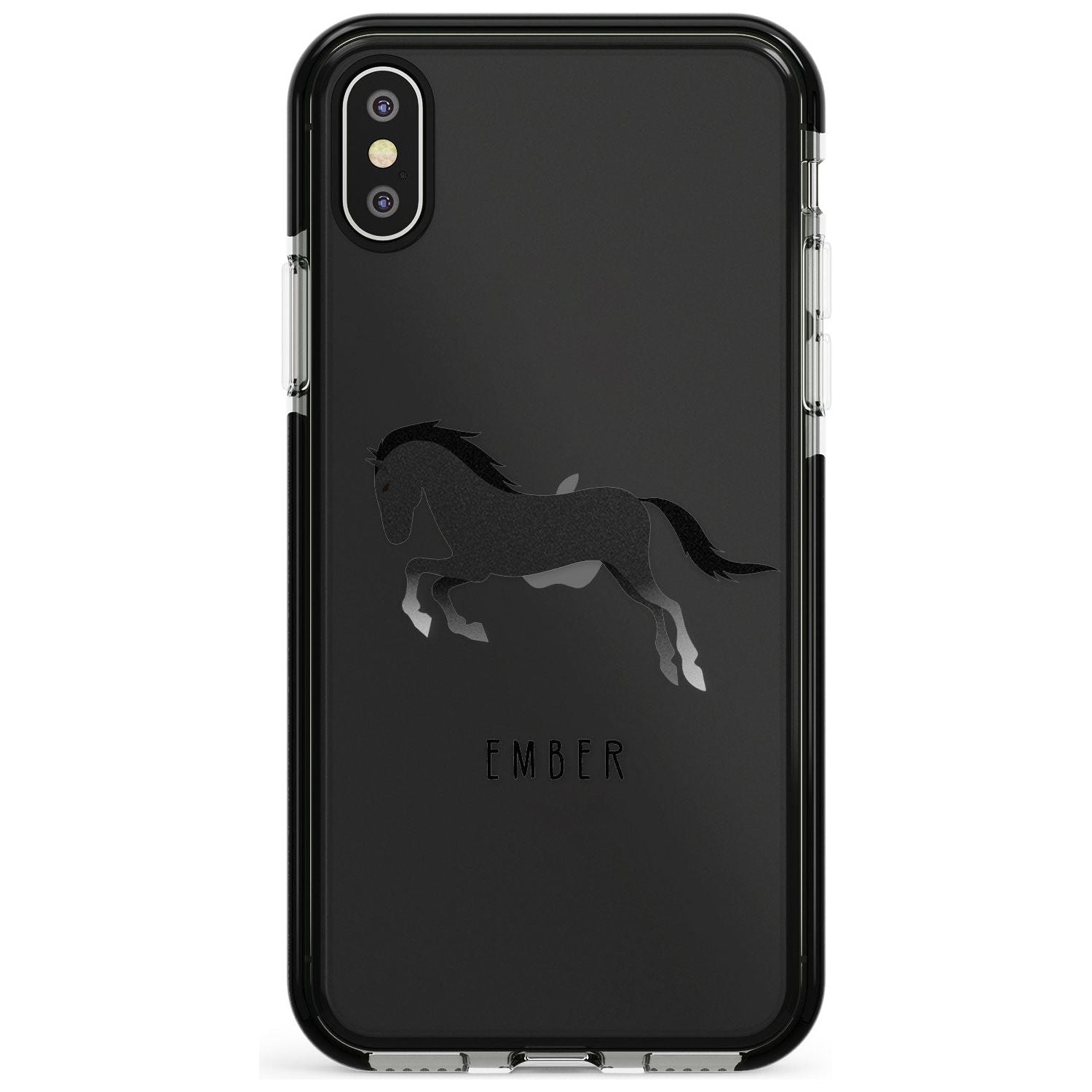 Personalised Black Horse Black Impact Phone Case for iPhone X XS Max XR