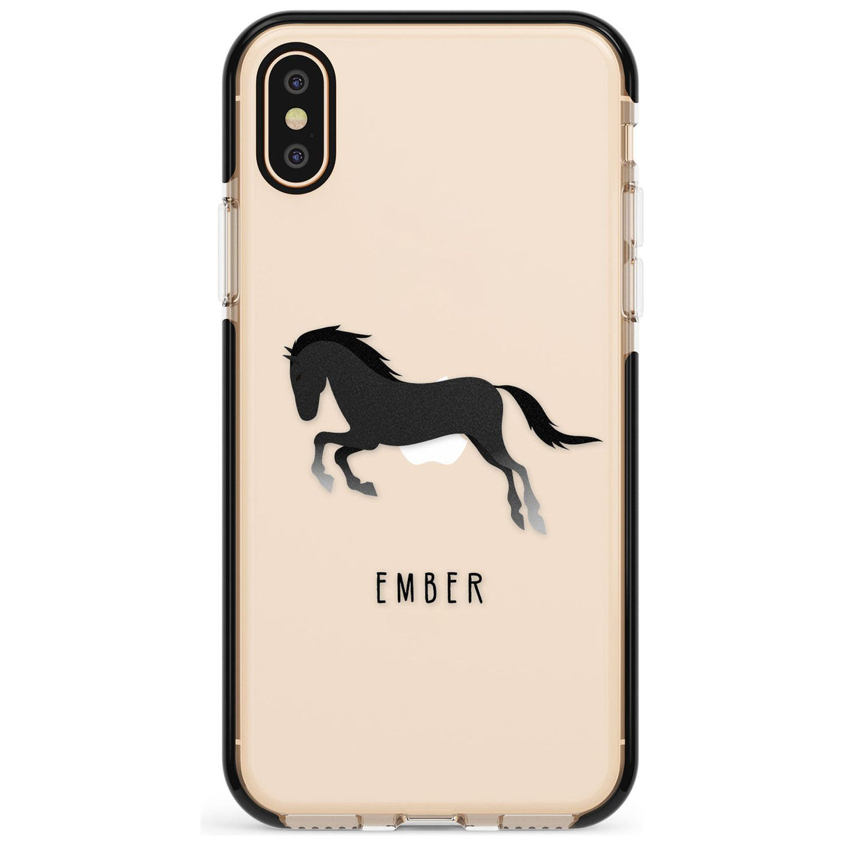 Personalised Black Horse Black Impact Phone Case for iPhone X XS Max XR