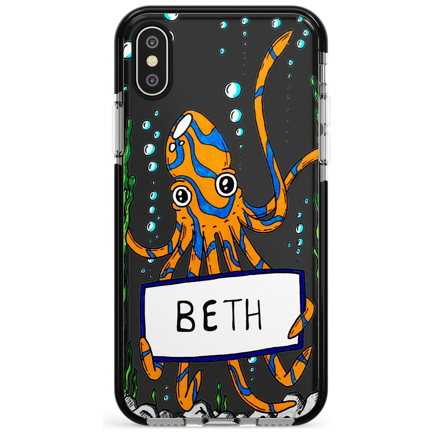 Personalised Custom Octo Black Impact Phone Case for iPhone X XS Max XR