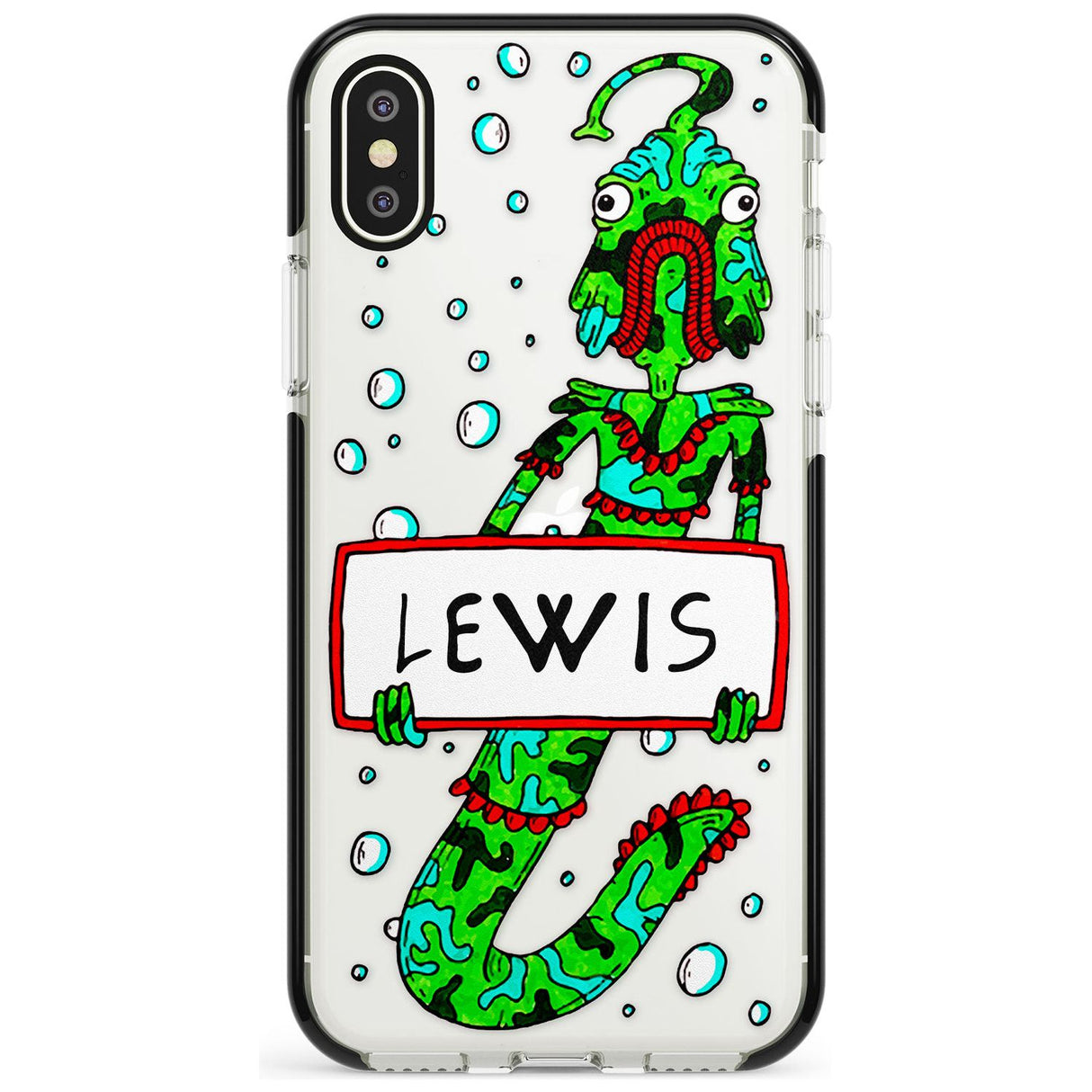 Personalised Custom Fish Boy Black Impact Phone Case for iPhone X XS Max XR