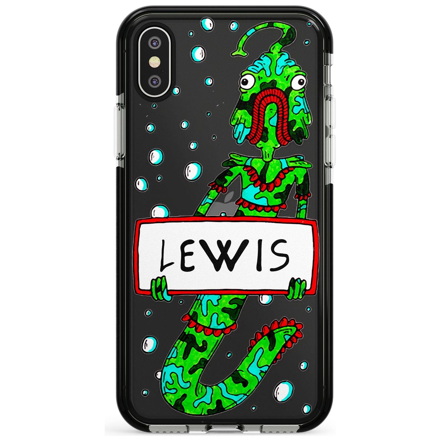 Personalised Custom Fish Boy Black Impact Phone Case for iPhone X XS Max XR