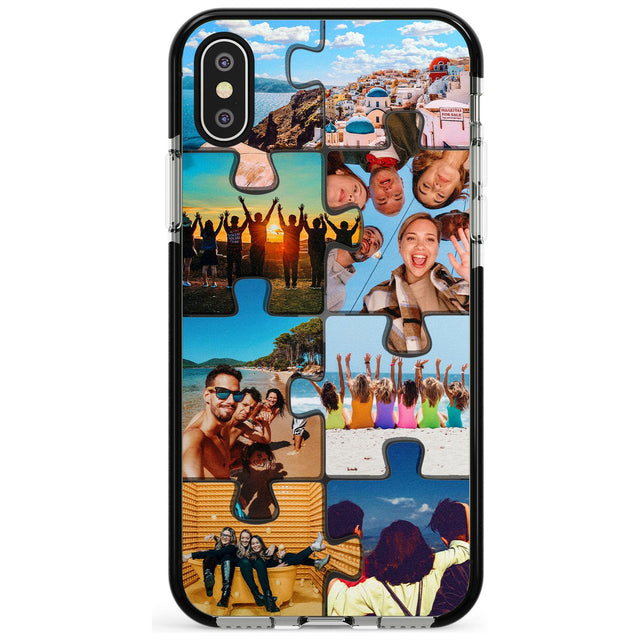 Personalised Jigsaw Photo Grid Black Impact Phone Case for iPhone X XS Max XR