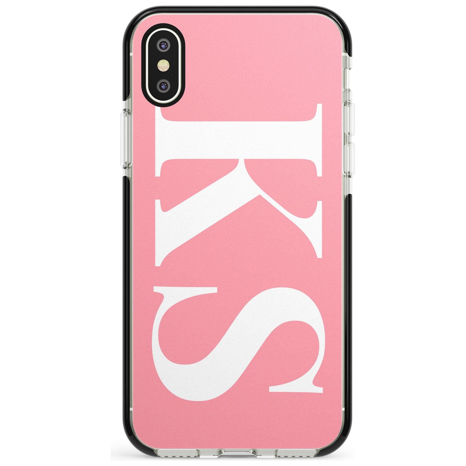 White & Pink Personalised Letters iPhone Case  Black Impact Custom Phone Case - Case Warehouse