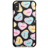 Custom Text Love Hearts Pink Fade Impact Phone Case for iPhone X XS Max XR