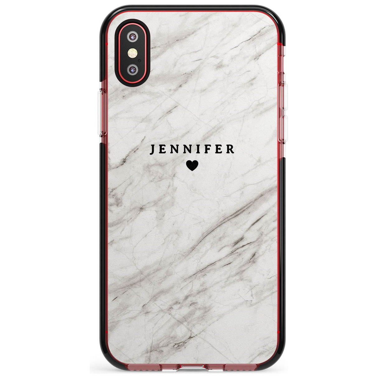 Personalised Light Grey & White Marble Pink Fade Impact Phone Case for iPhone X XS Max XR