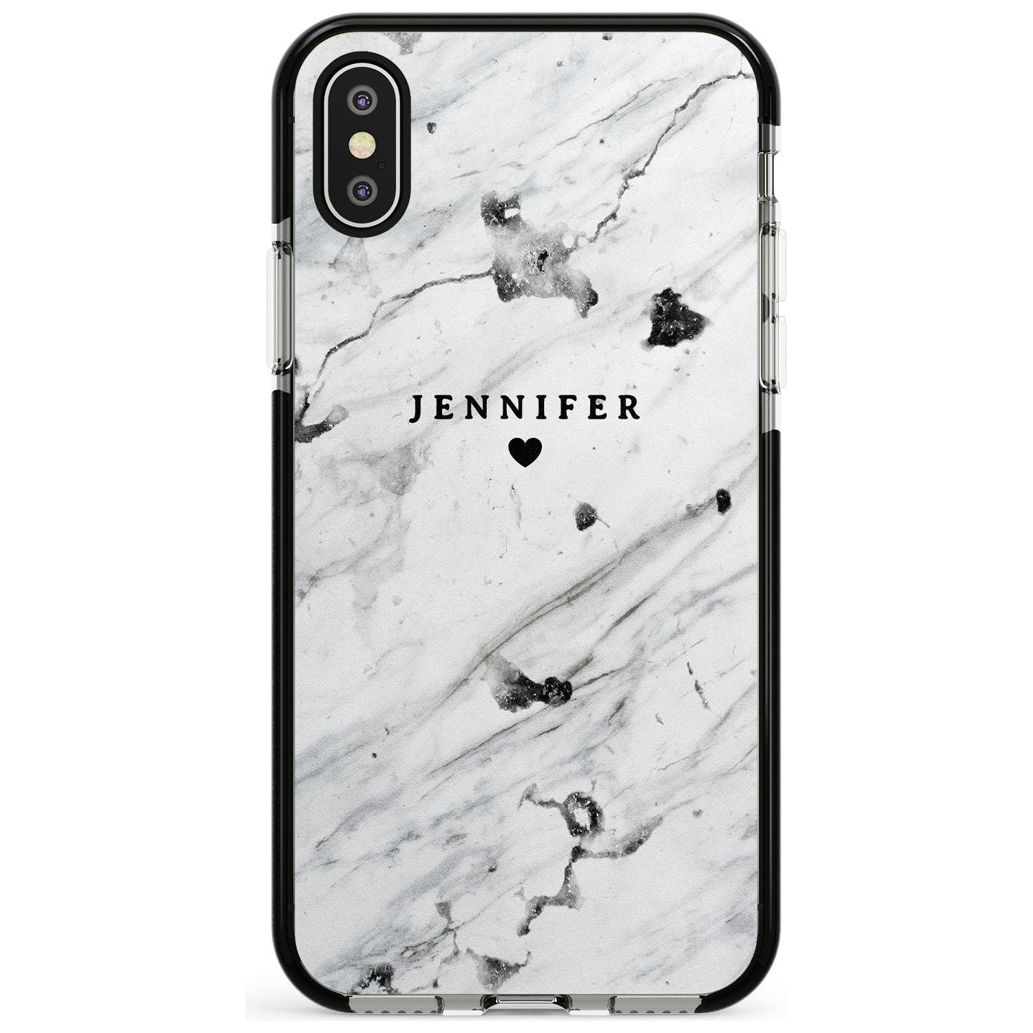 Personalised Black & White Marble Pink Fade Impact Phone Case for iPhone X XS Max XR