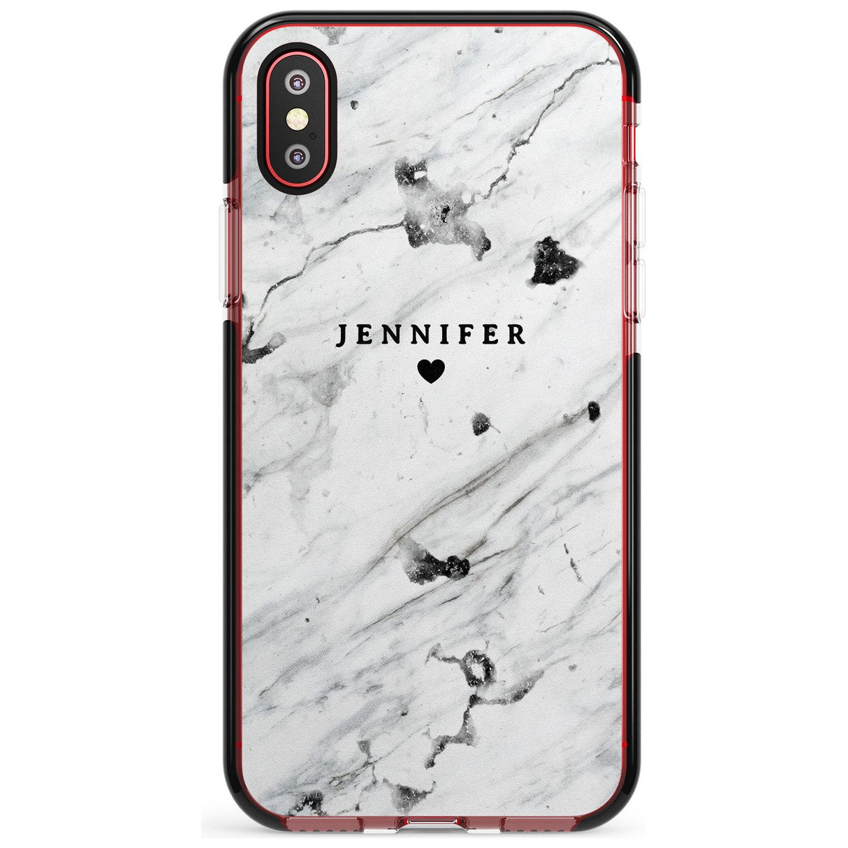 Personalised Black & White Marble Pink Fade Impact Phone Case for iPhone X XS Max XR