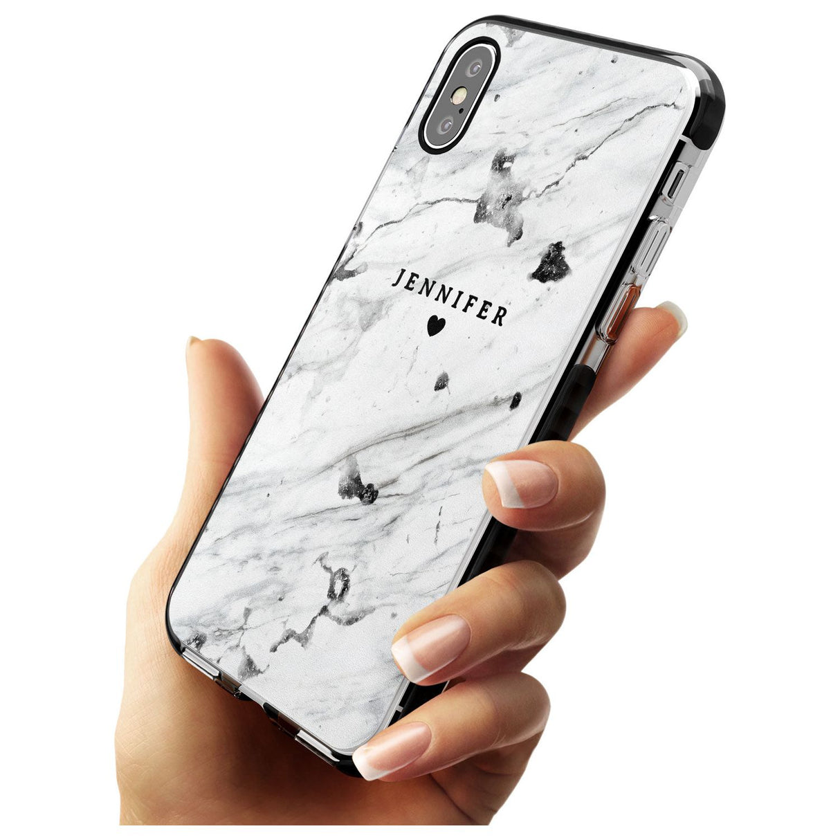 Personalised Black & White Marble Pink Fade Impact Phone Case for iPhone X XS Max XR