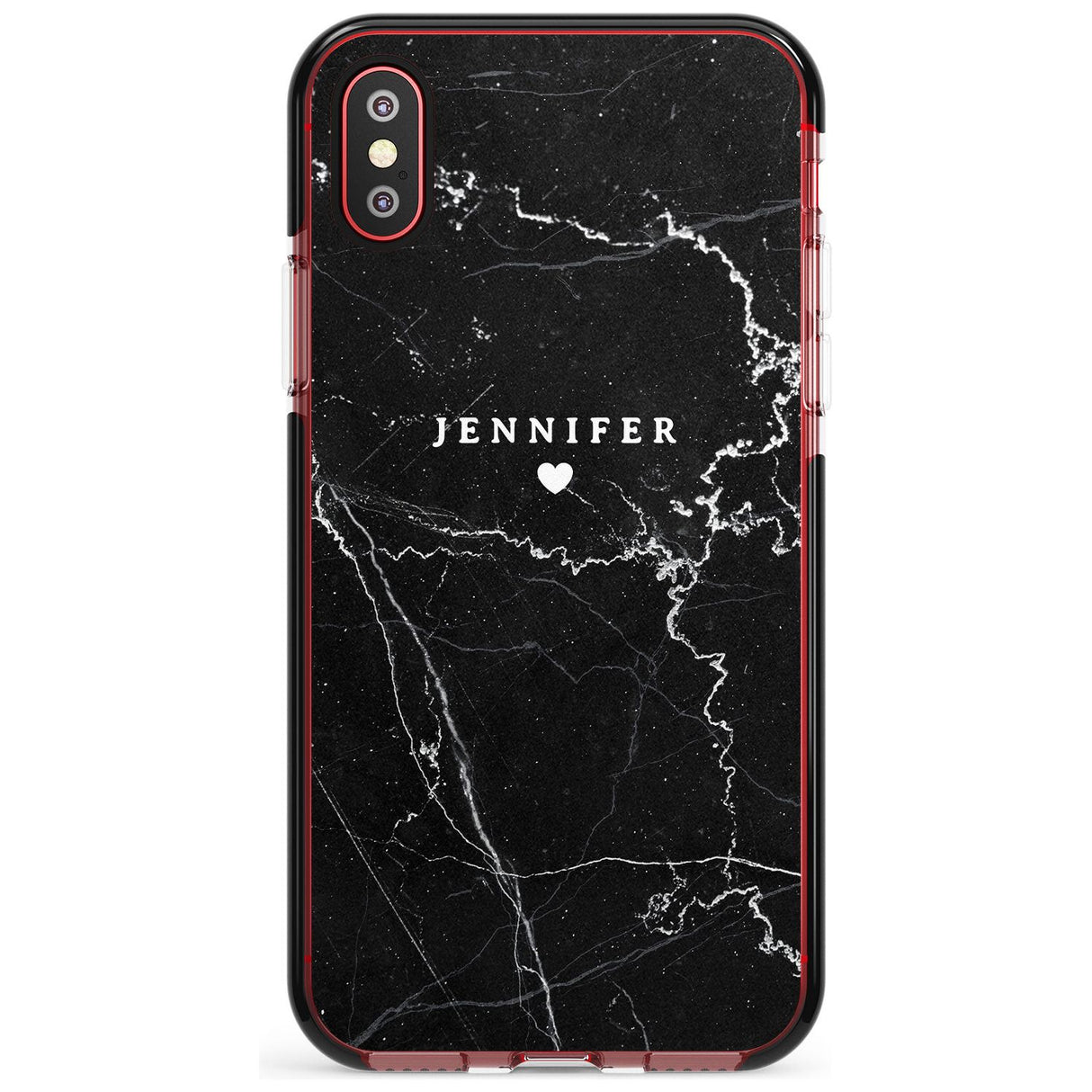 Personalised Black Marble Pink Fade Impact Phone Case for iPhone X XS Max XR