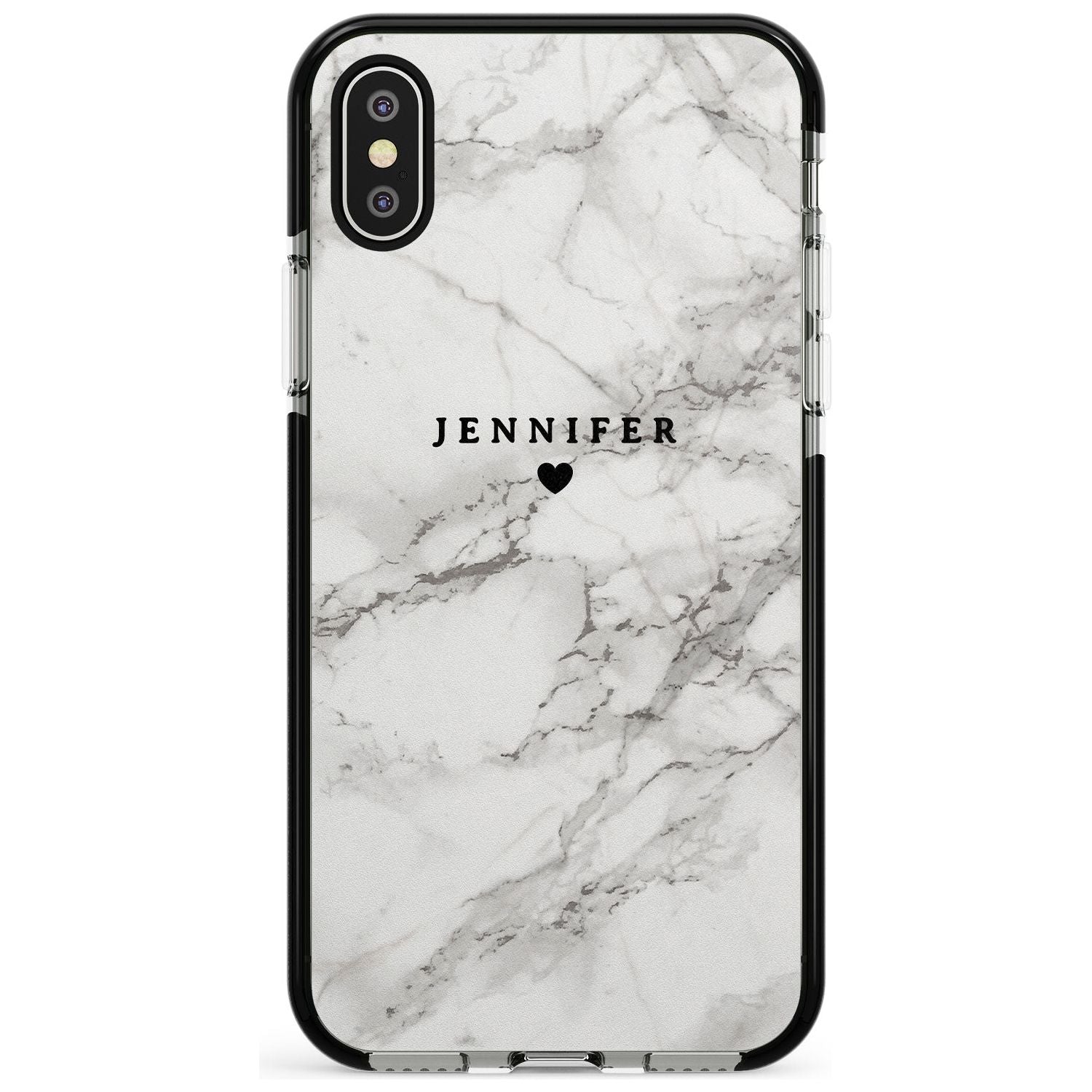 Personalised Light Grey Classic Marble Pink Fade Impact Phone Case for iPhone X XS Max XR