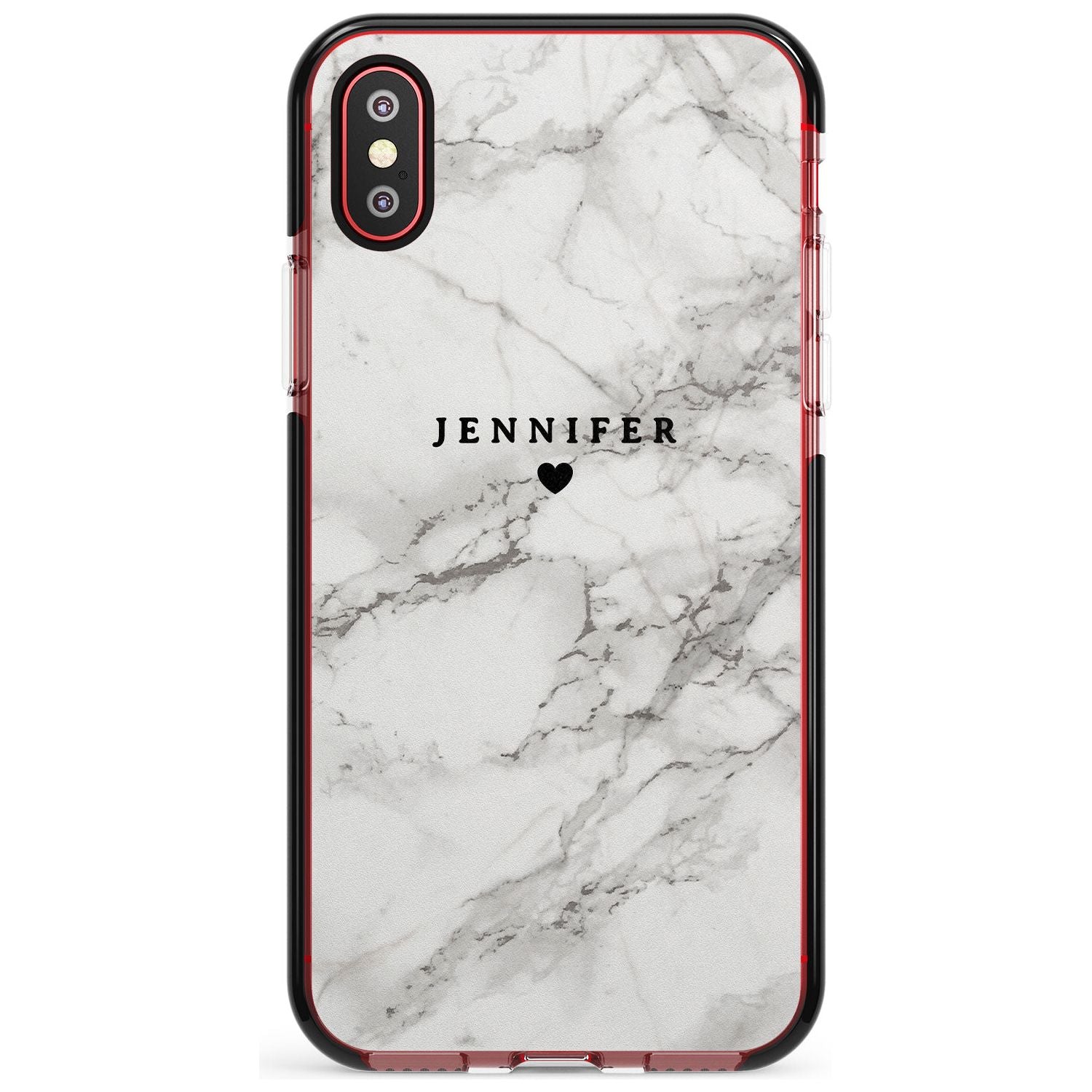 Personalised Light Grey Classic Marble Pink Fade Impact Phone Case for iPhone X XS Max XR