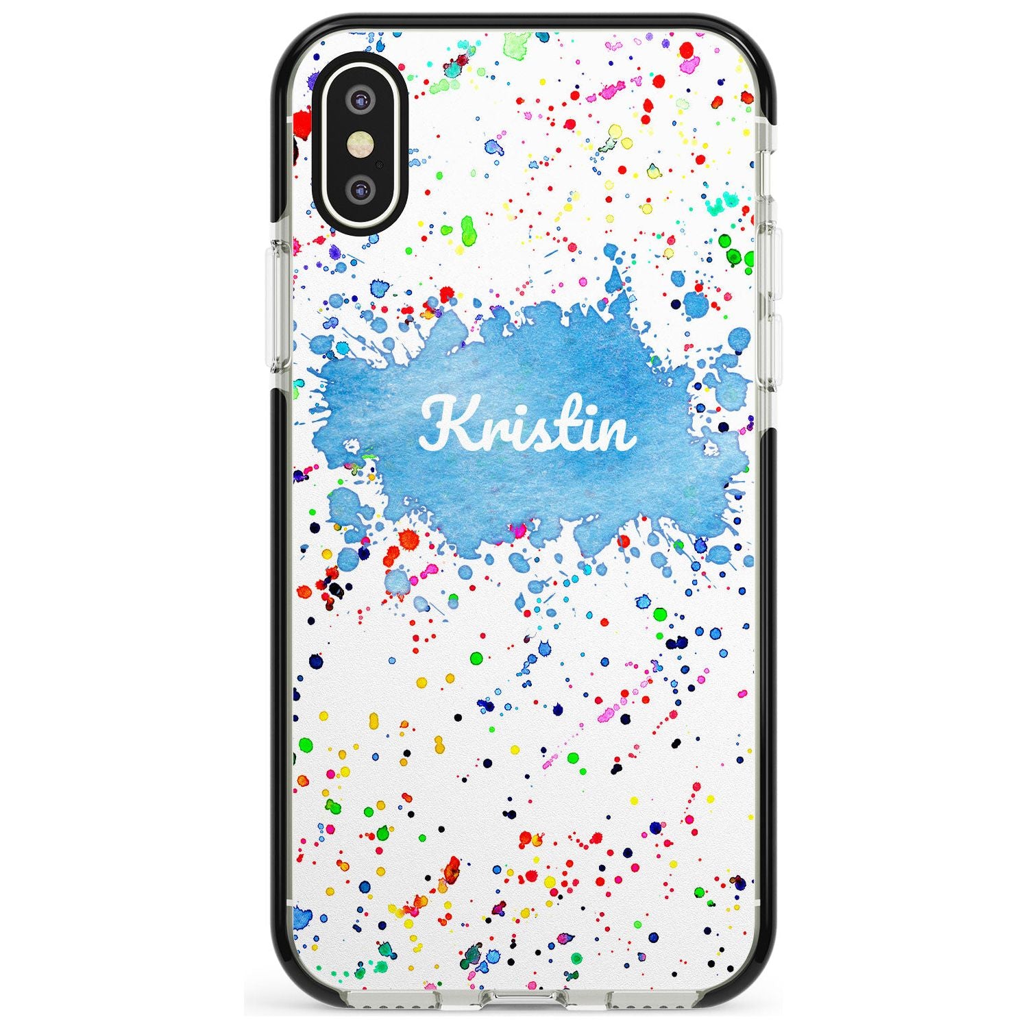 Rainbow Paint Splatter iPhone Case  Black Impact Custom Phone Case - Case Warehouse