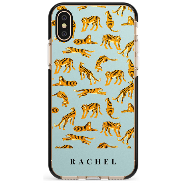 Personalised Tiger Pattern: Turquoise Pink Fade Impact Phone Case for iPhone X XS Max XR