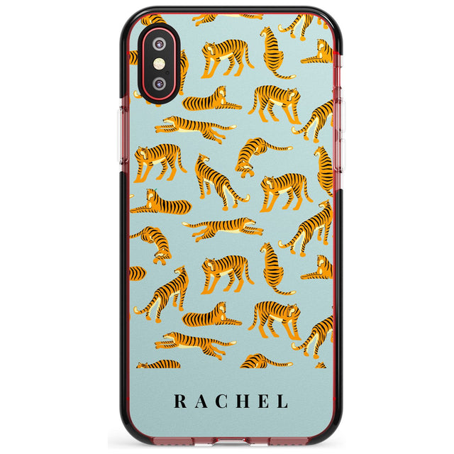 Personalised Tiger Pattern: Turquoise Pink Fade Impact Phone Case for iPhone X XS Max XR