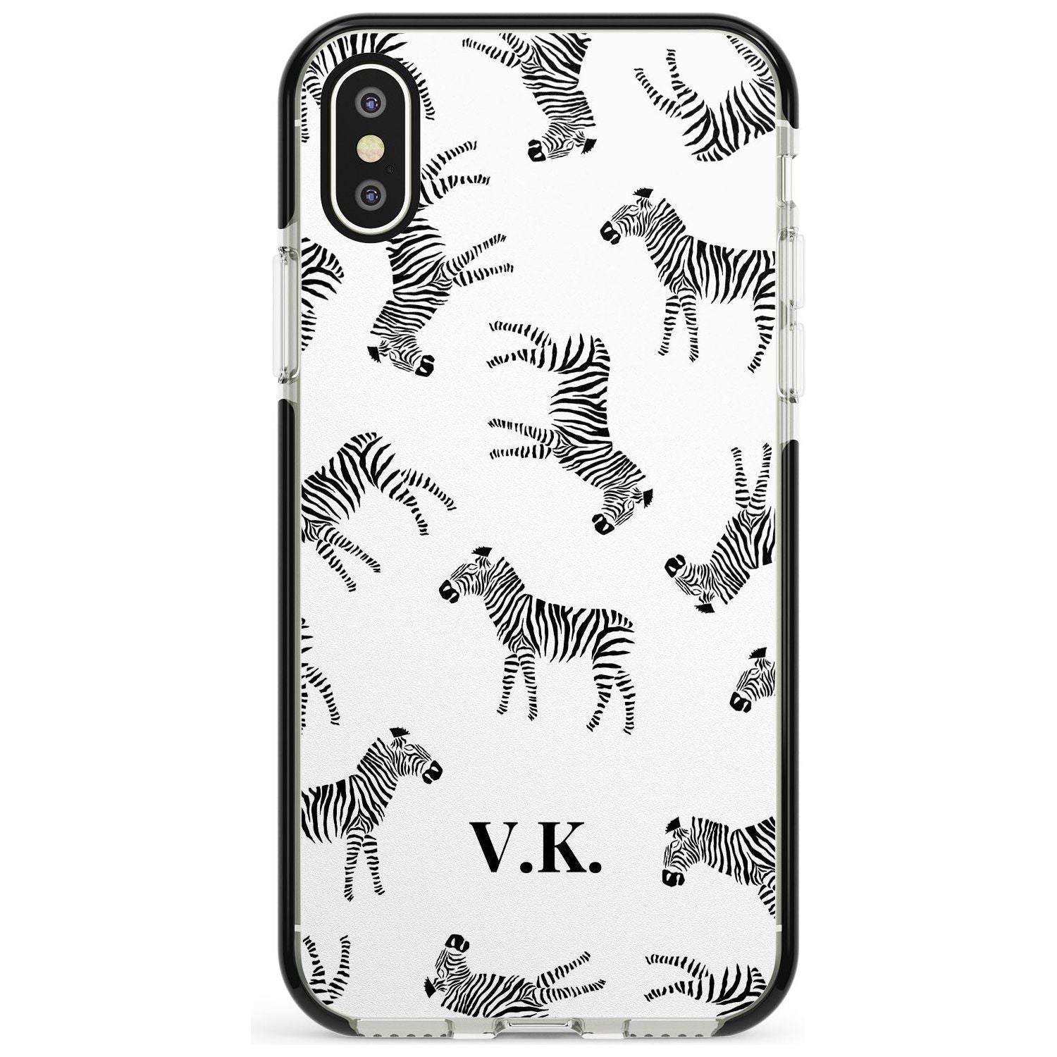 Personalised Zebra Pattern Pink Fade Impact Phone Case for iPhone X XS Max XR
