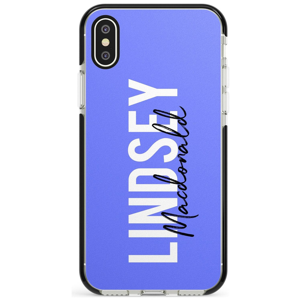 Bold Custom Name: Purple Black Impact Phone Case for iPhone X XS Max XR