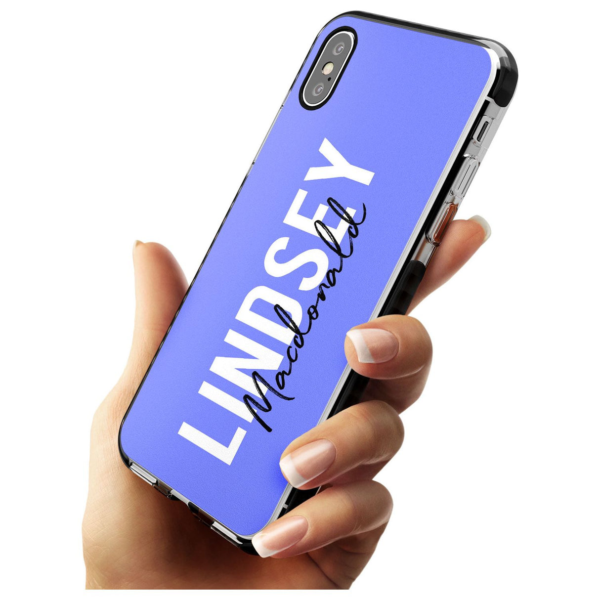 Bold Custom Name: Purple Black Impact Phone Case for iPhone X XS Max XR