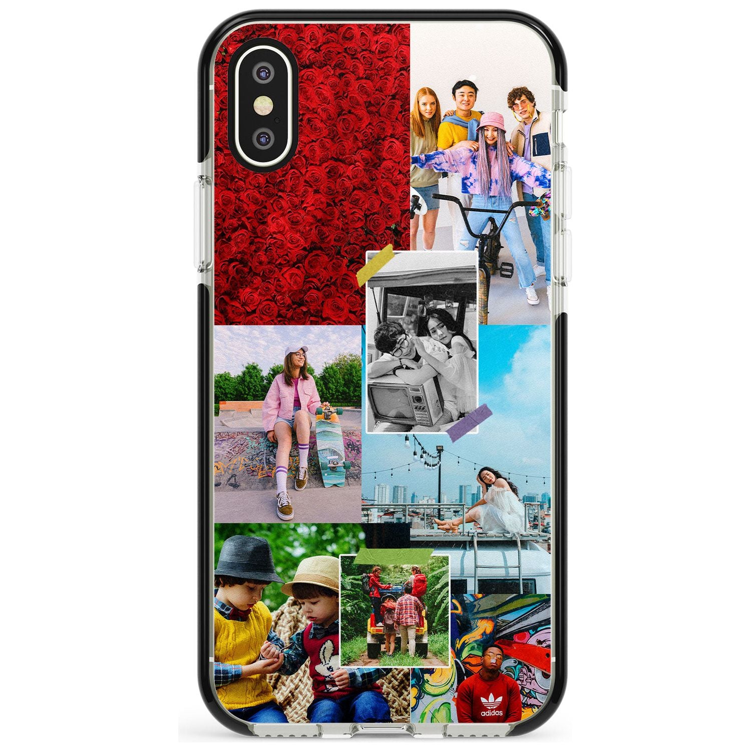 Personalised Photo Collage Black Impact Phone Case for iPhone X XS Max XR