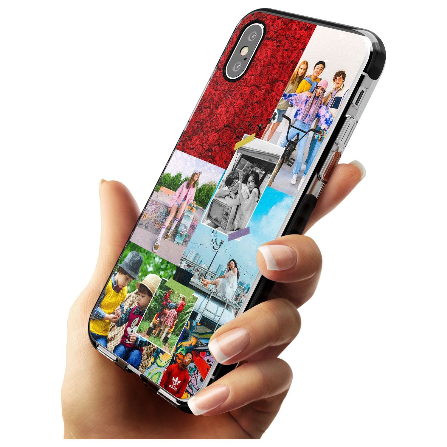 Personalised Photo Collage Black Impact Phone Case for iPhone X XS Max XR