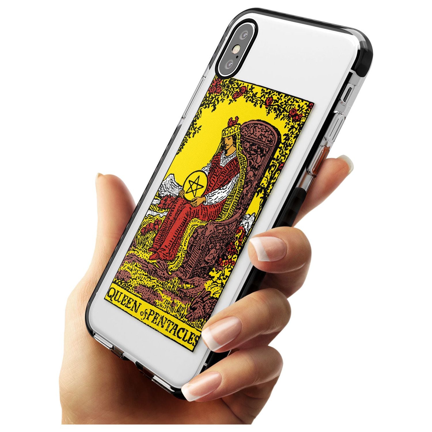 Queen of Pentacles Tarot Card - Colour Pink Fade Impact Phone Case for iPhone X XS Max XR