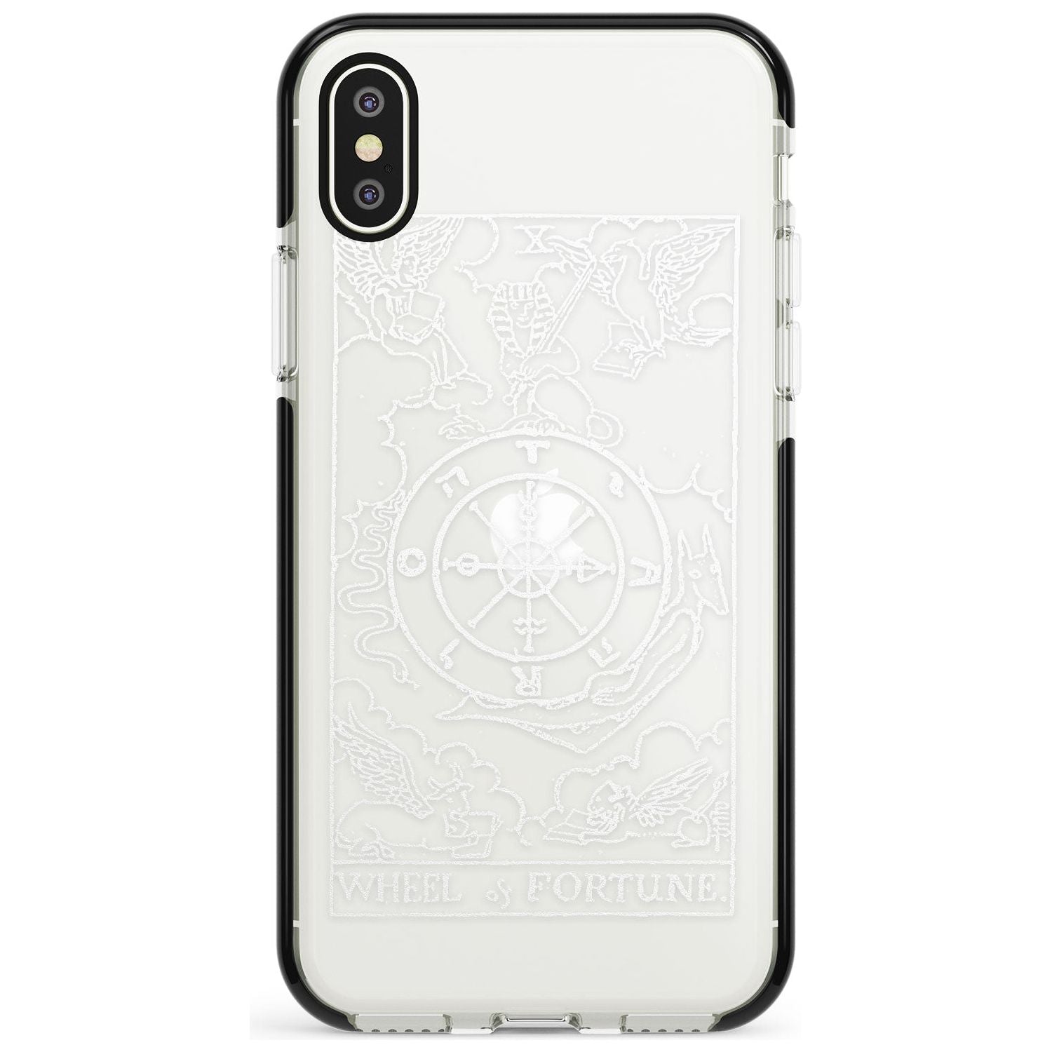 Wheel of Fortune Tarot Card - White Transparent Pink Fade Impact Phone Case for iPhone X XS Max XR