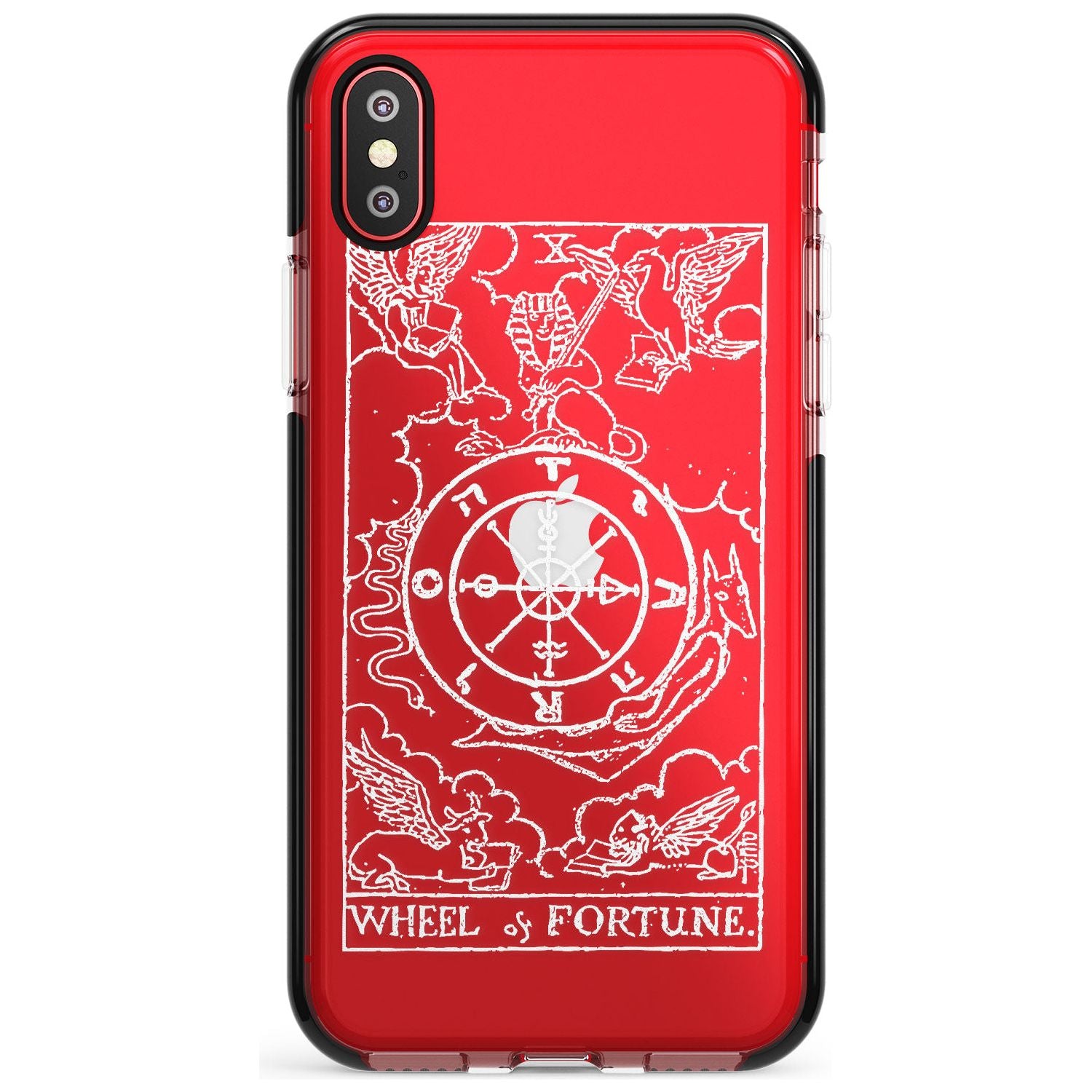Wheel of Fortune Tarot Card - White Transparent Pink Fade Impact Phone Case for iPhone X XS Max XR