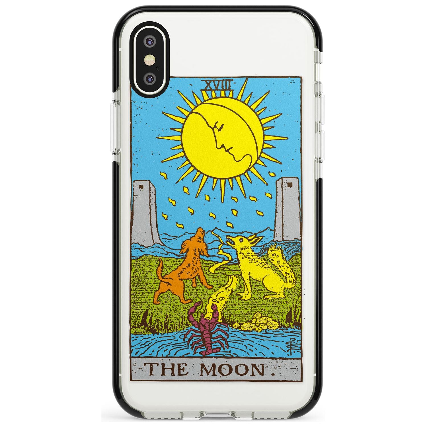 The Moon Tarot Card - Colour Pink Fade Impact Phone Case for iPhone X XS Max XR