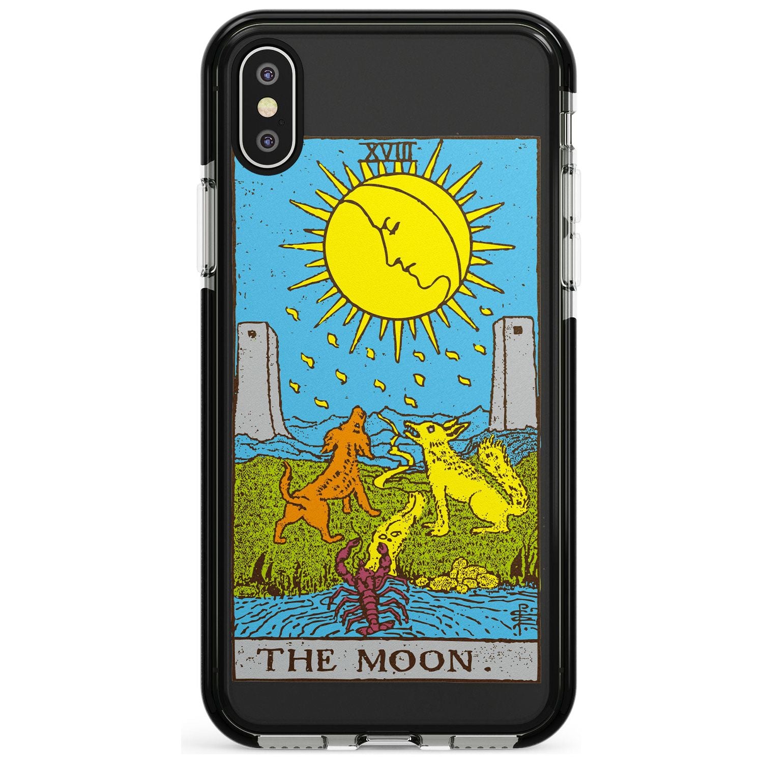The Moon Tarot Card - Colour Pink Fade Impact Phone Case for iPhone X XS Max XR