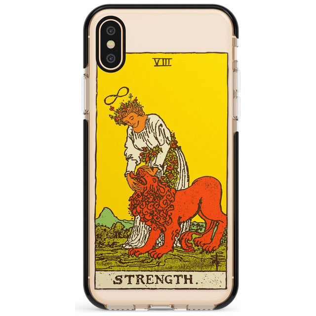 Strength Tarot Card - Colour Pink Fade Impact Phone Case for iPhone X XS Max XR