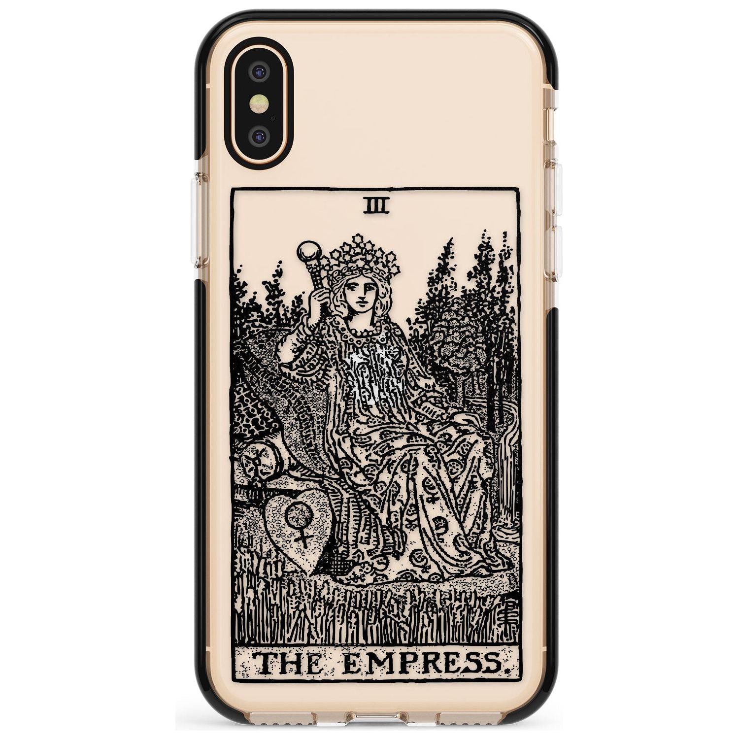The Empress Tarot Card - Transparent Pink Fade Impact Phone Case for iPhone X XS Max XR