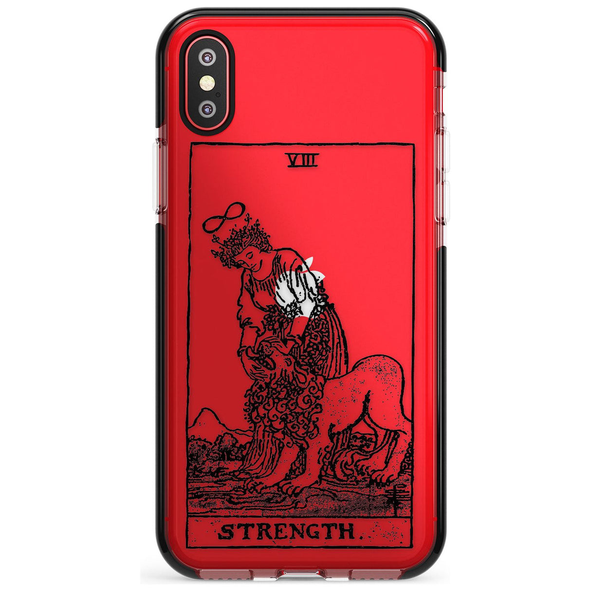 Strength Tarot Card - Transparent Pink Fade Impact Phone Case for iPhone X XS Max XR