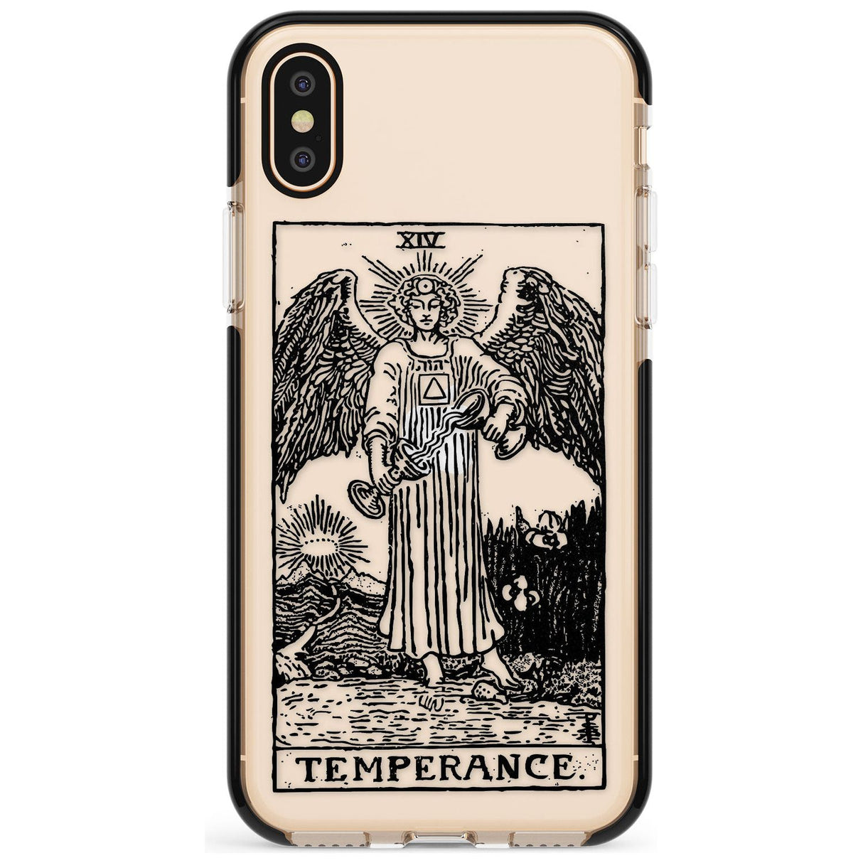 Temperance Tarot Card - Transparent Pink Fade Impact Phone Case for iPhone X XS Max XR