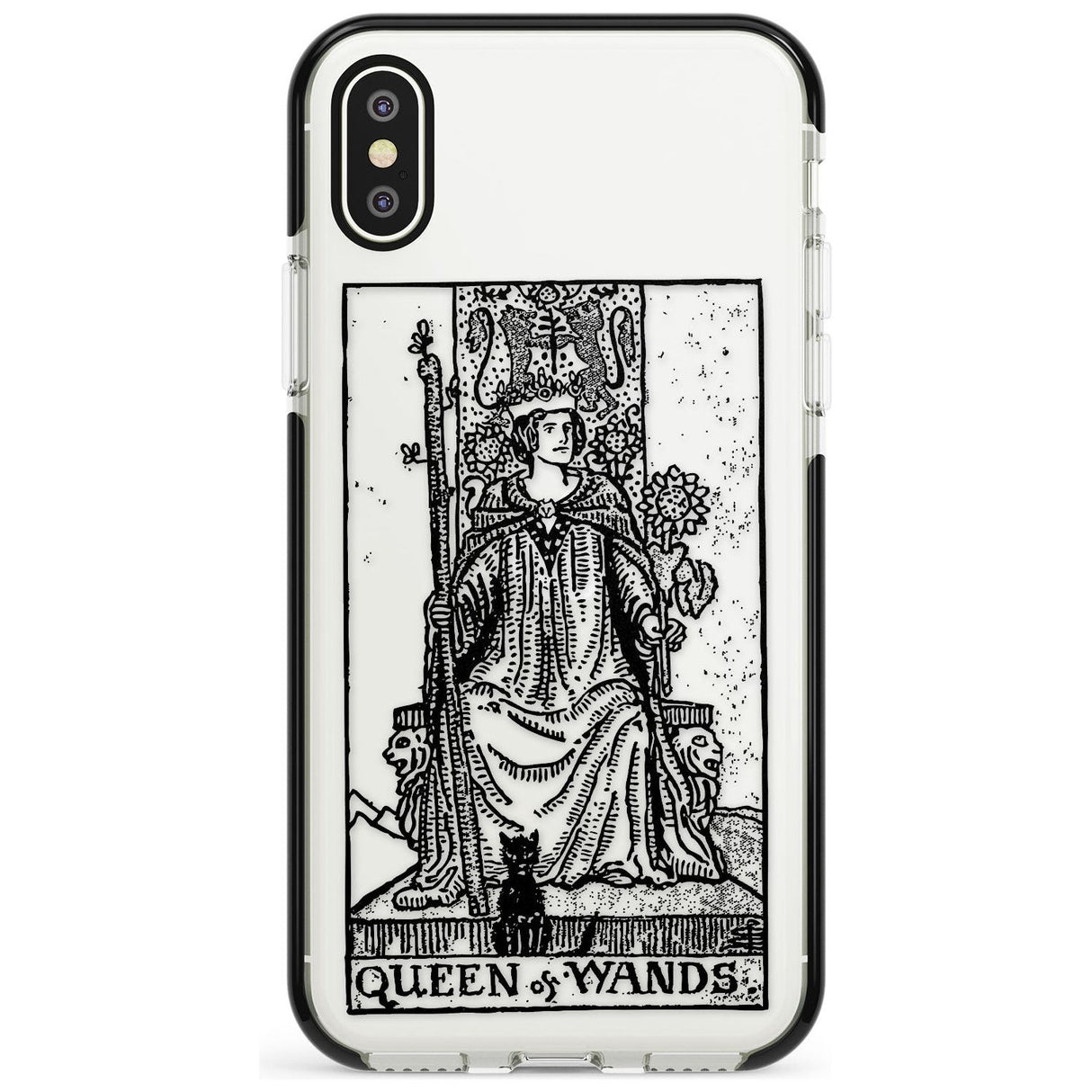 Queen of Wands Tarot Card - Transparent Pink Fade Impact Phone Case for iPhone X XS Max XR