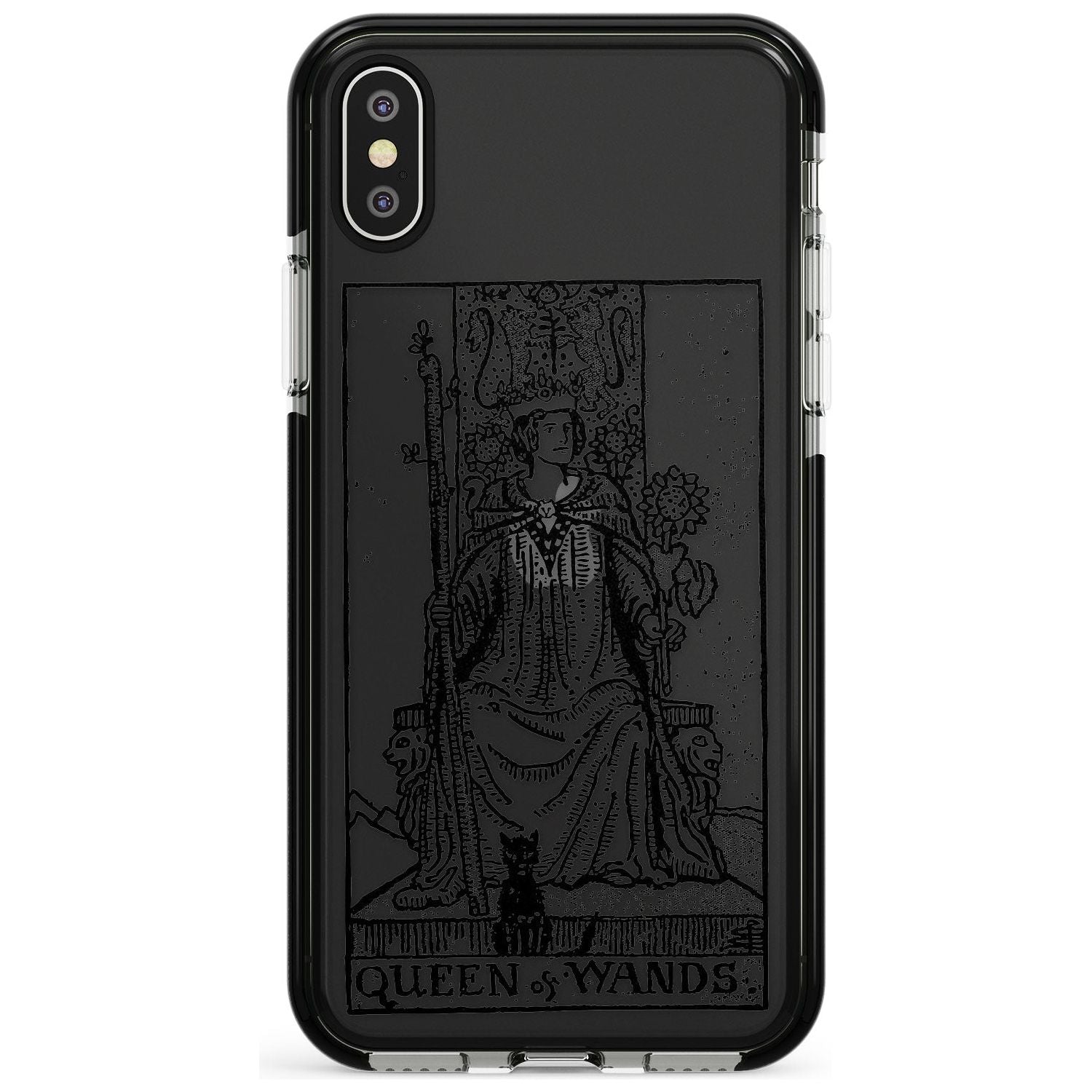 Queen of Wands Tarot Card - Transparent Pink Fade Impact Phone Case for iPhone X XS Max XR
