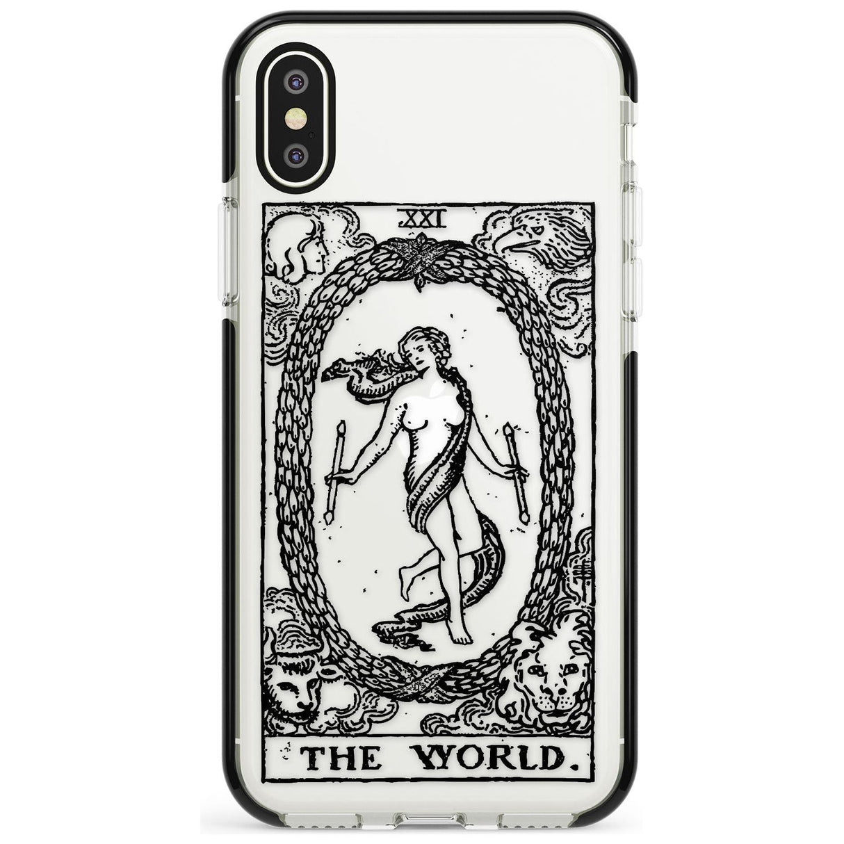 The World Tarot Card - Transparent Pink Fade Impact Phone Case for iPhone X XS Max XR