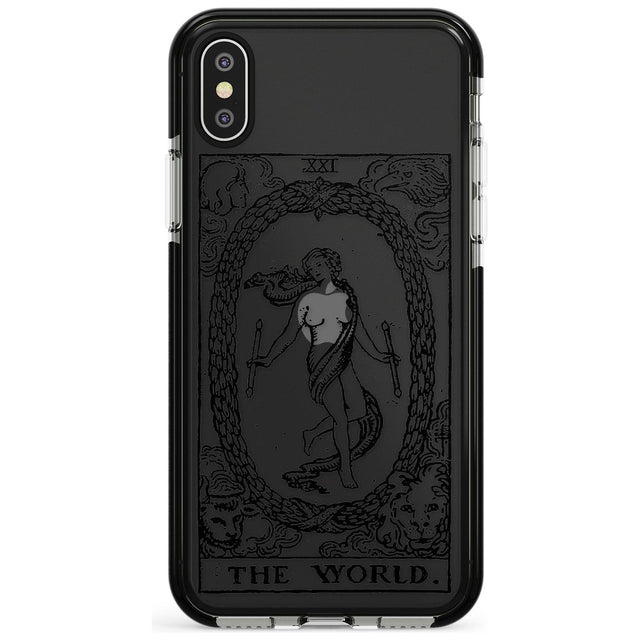 The World Tarot Card - Transparent Pink Fade Impact Phone Case for iPhone X XS Max XR