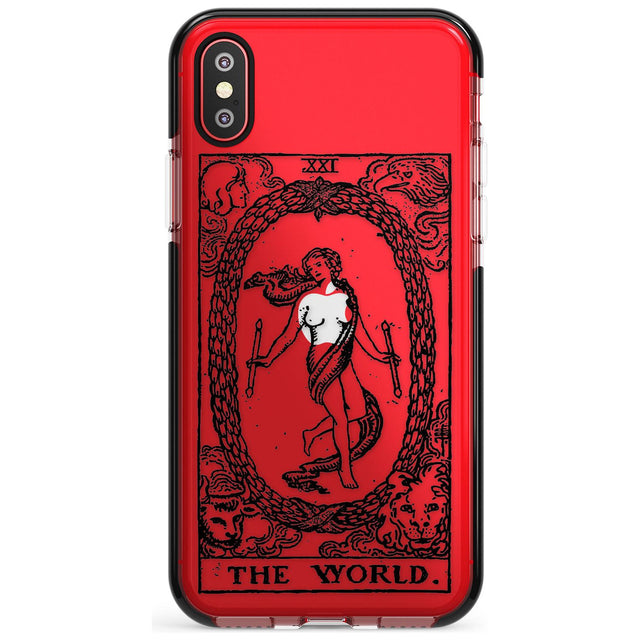 The World Tarot Card - Transparent Pink Fade Impact Phone Case for iPhone X XS Max XR