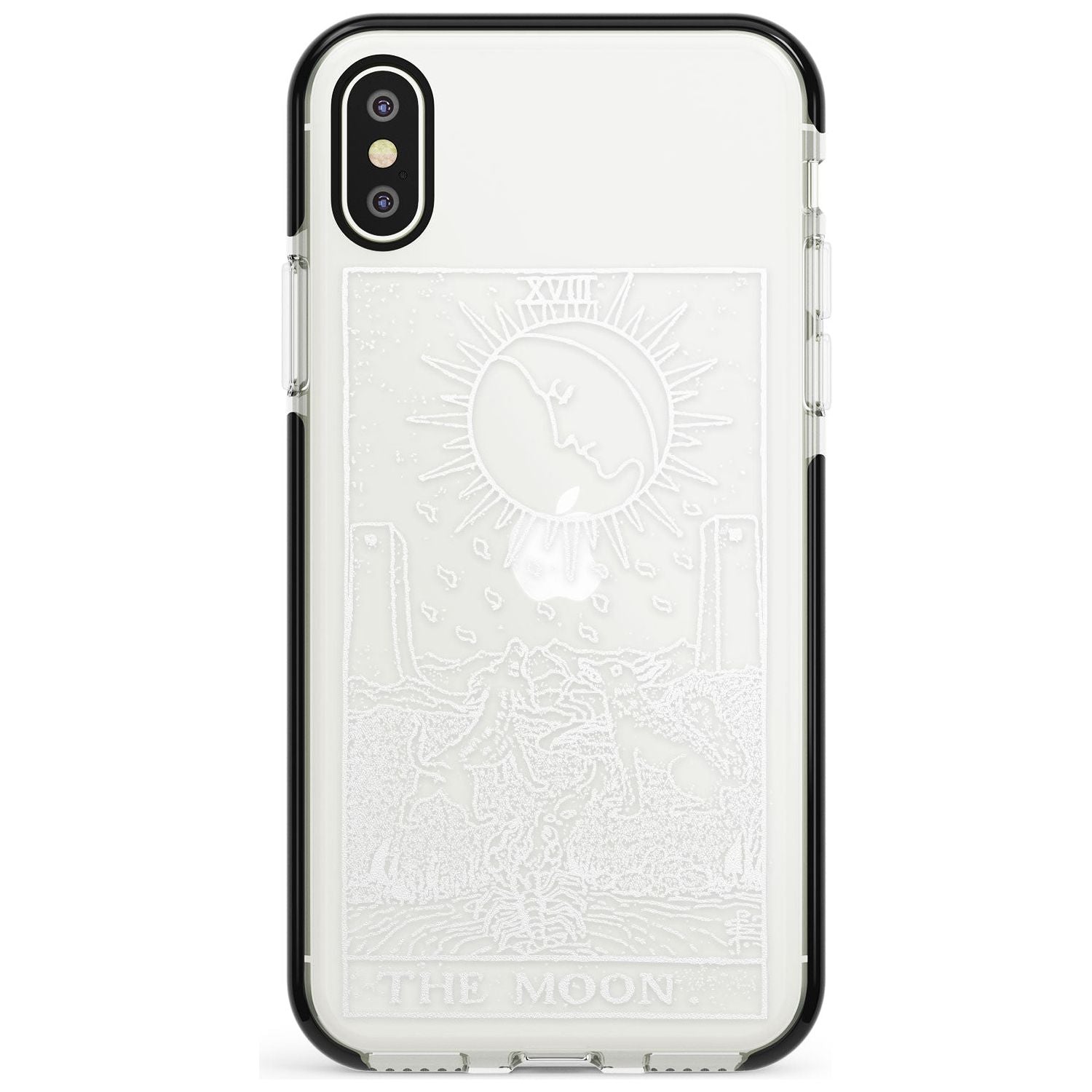 The Moon Tarot Card - White Transparent Pink Fade Impact Phone Case for iPhone X XS Max XR