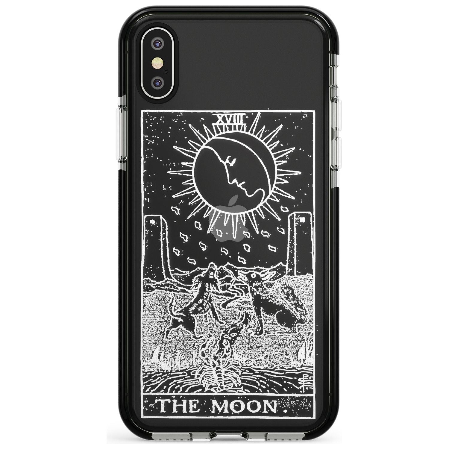The Moon Tarot Card - White Transparent Pink Fade Impact Phone Case for iPhone X XS Max XR